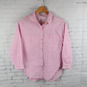 ZARA PINK WITH BLACK STRIPES LONG SLEEVE BUTTON DOWN SHIRT KIDS SIZE 11-12
